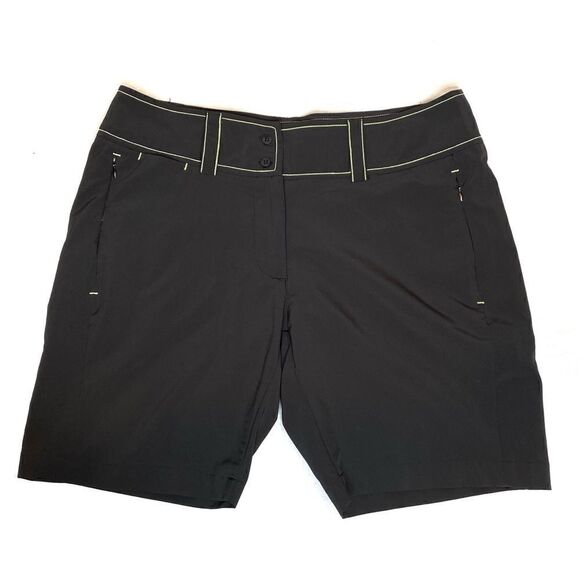 Antigua black with green trim golf shorts size 8 - Picture 1 of 14
